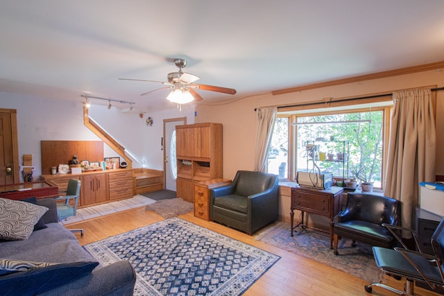39357 Cheshire St, Westland, MI 48186 - living room with light wood finished floors and a ceiling fan