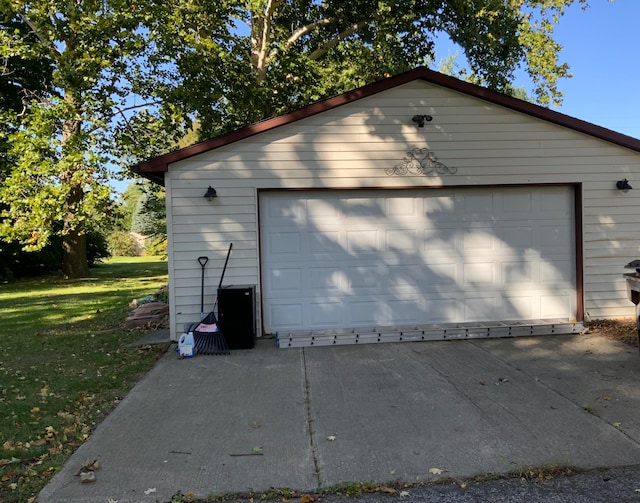 view of garage