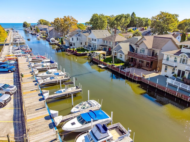 22461 Milner St, Saint Clair Shores, MI 48081 - dock area featuring a residential view and a water view