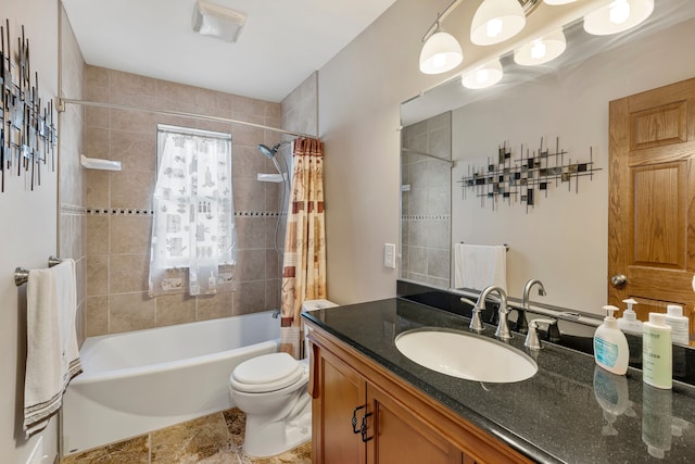 22461 Milner St, Saint Clair Shores, MI 48081 - full bathroom with toilet, vanity, and shower / tub combo with curtain