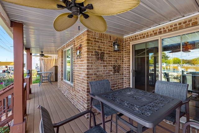 22461 Milner St, Saint Clair Shores, MI 48081 - deck featuring outdoor dining space and a ceiling fan