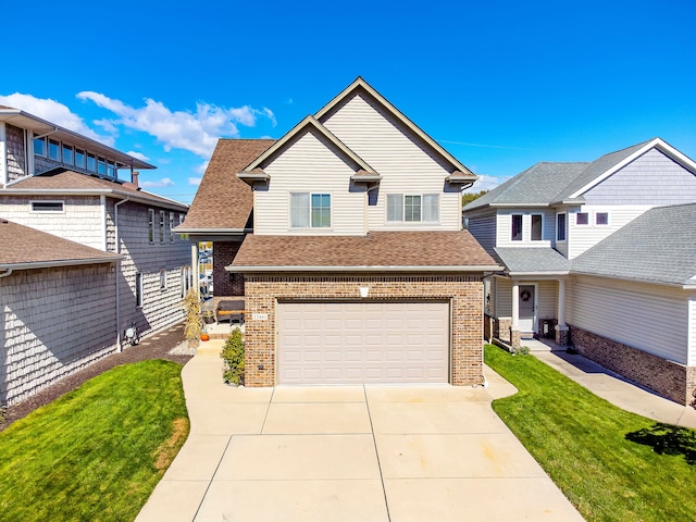 22461 Milner St, Saint Clair Shores, MI 48081 - traditional-style house with brick siding, concrete driveway, a shingled roof, and an attached garage