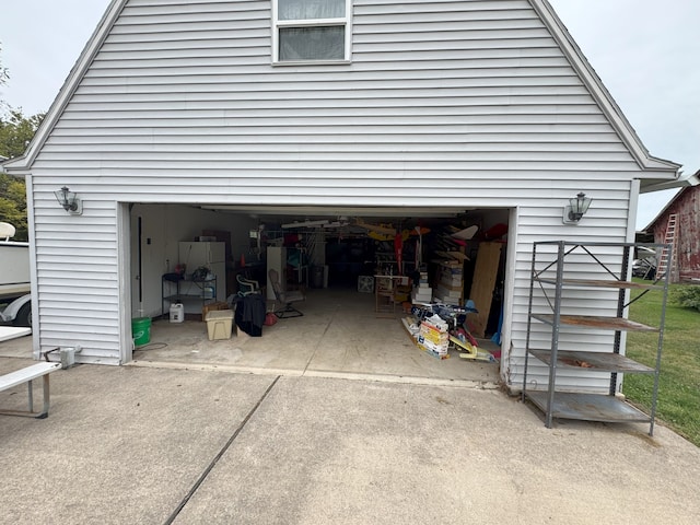 view of garage