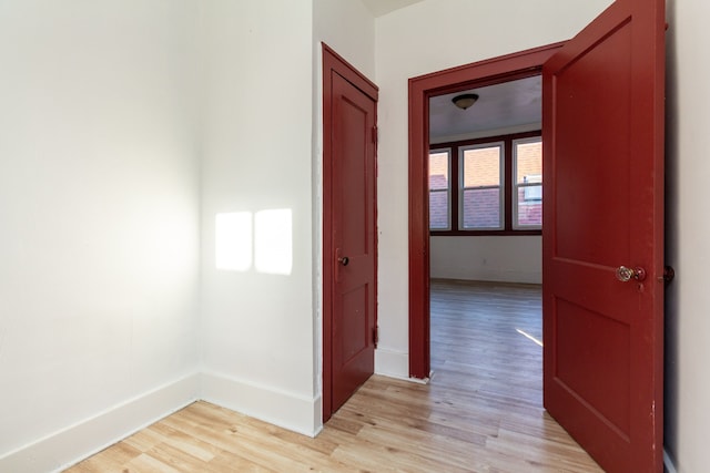 hall featuring light hardwood / wood-style floors