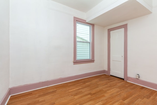 empty room featuring light wood-type flooring