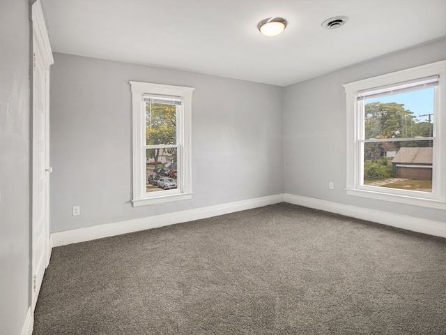 carpeted empty room with a healthy amount of sunlight