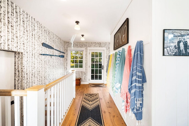 hallway featuring wood-type flooring