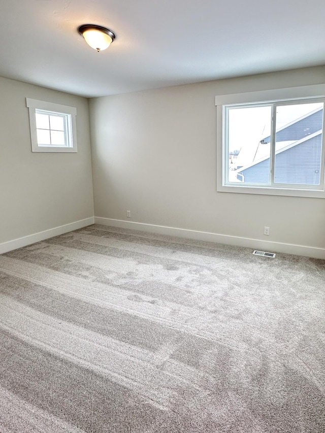 carpeted empty room featuring a wealth of natural light