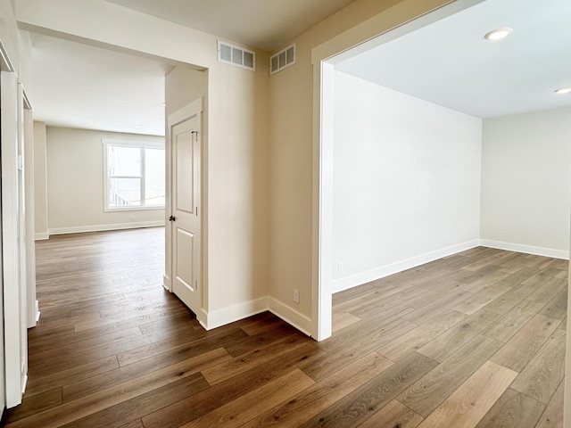 hall featuring wood-type flooring