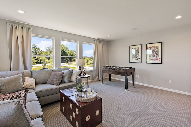 carpeted living room with plenty of natural light