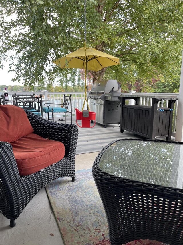 23739 Grandview Ct, Sturgis, MI 49091 - view of patio featuring area for grilling and a wooden deck
