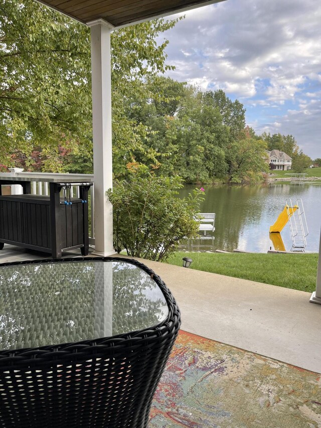 23739 Grandview Ct, Sturgis, MI 49091 - view of patio with a water view