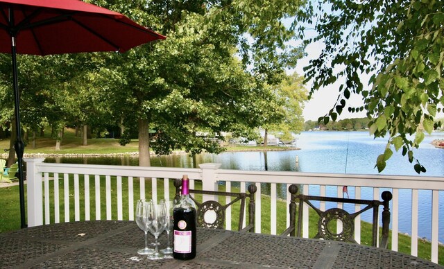 23739 Grandview Ct, Sturgis, MI 49091 - deck featuring a water view and a yard