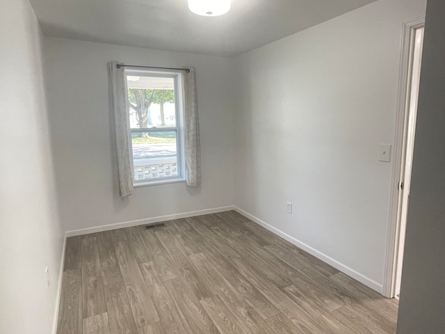 spare room featuring wood-type flooring