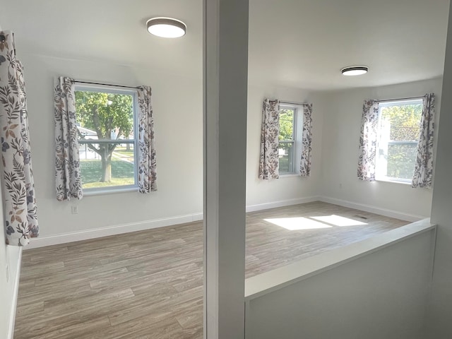 unfurnished room featuring light hardwood / wood-style floors