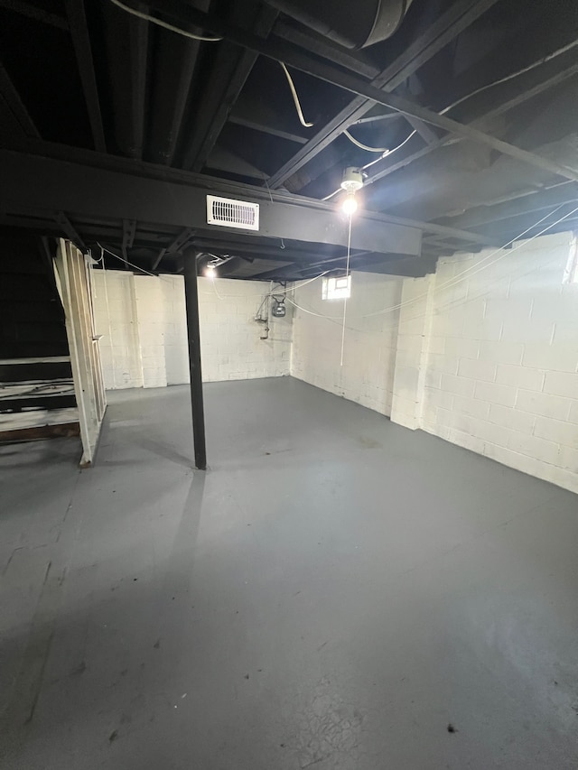 20400 Monica St, Detroit, MI 48221 - unfinished basement featuring concrete block wall