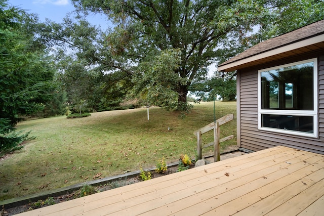 deck with a yard