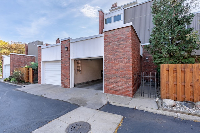 view of front of home with a garage