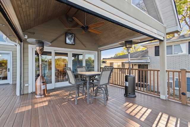 deck with ceiling fan