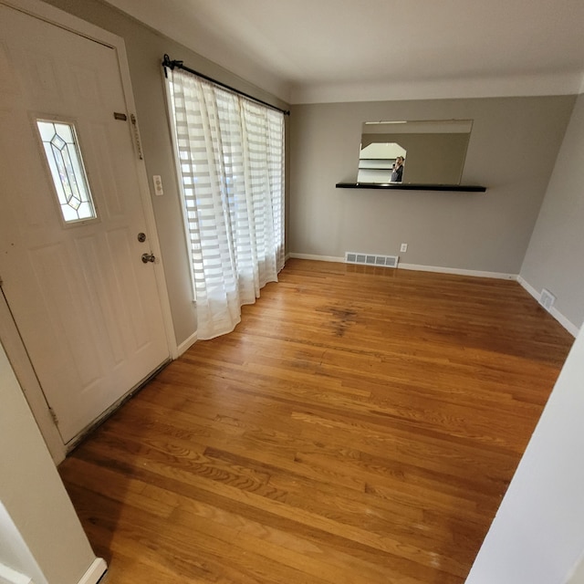 entryway featuring hardwood / wood-style flooring