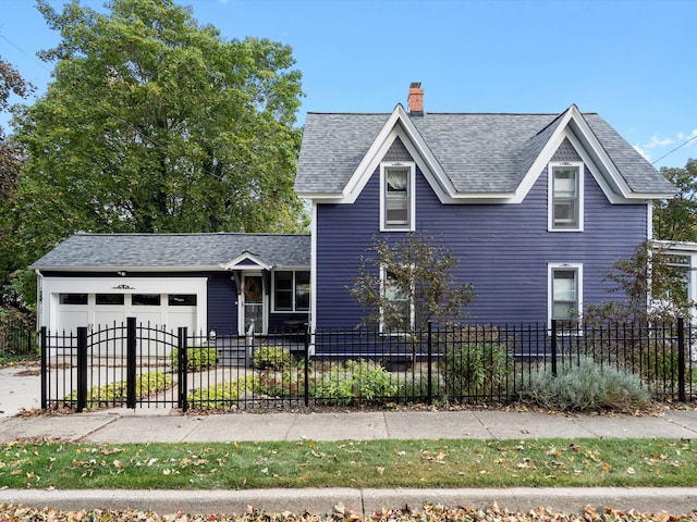 view of front of property featuring a garage