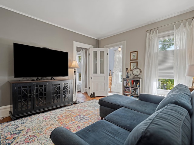 living room featuring light hardwood / wood-style floors