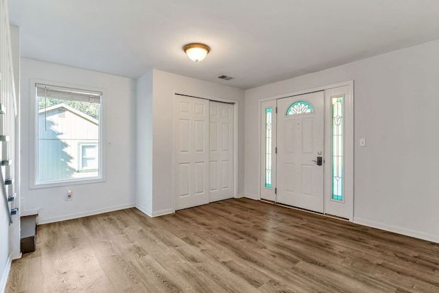 entryway featuring hardwood / wood-style floors