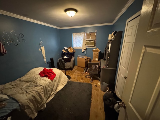 bedroom featuring crown molding