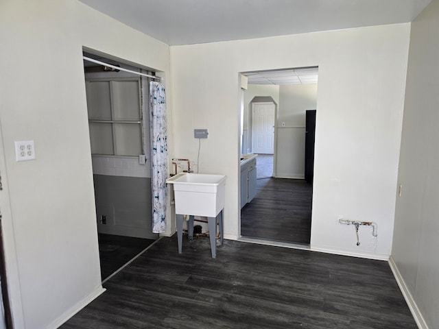 interior space featuring dark wood-type flooring