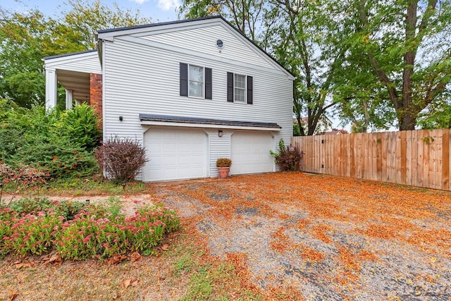 view of home's exterior featuring a garage