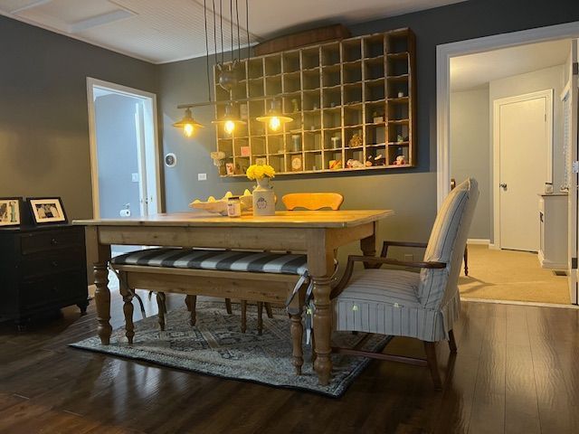 dining room featuring wood-type flooring