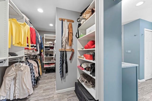 view of walk in closet