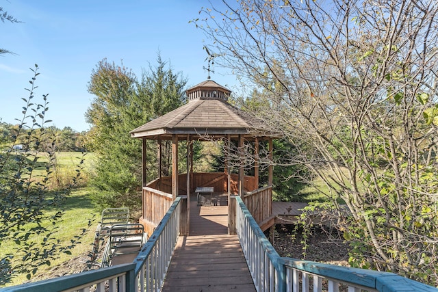 exterior space featuring a gazebo