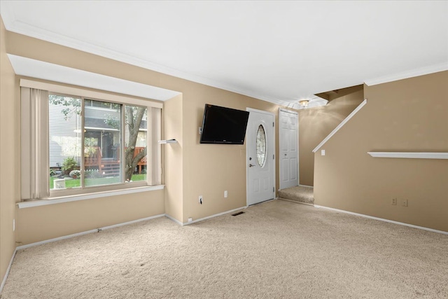 interior space featuring crown molding