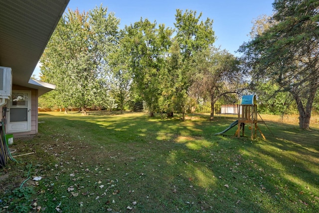 view of yard featuring a playground