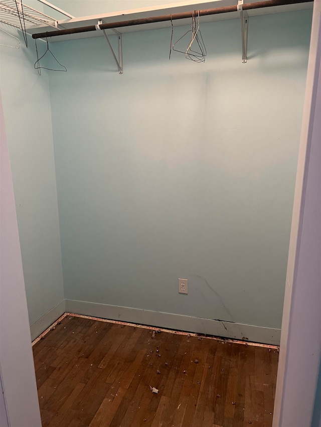 spacious closet featuring hardwood / wood-style flooring