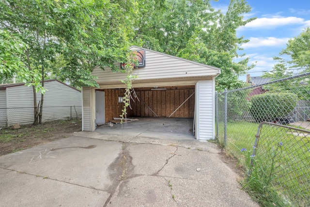 view of garage