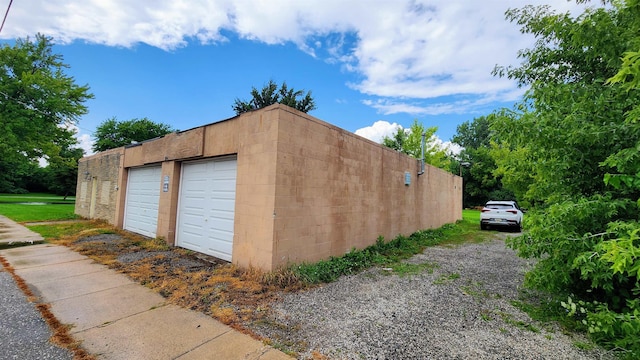 view of garage