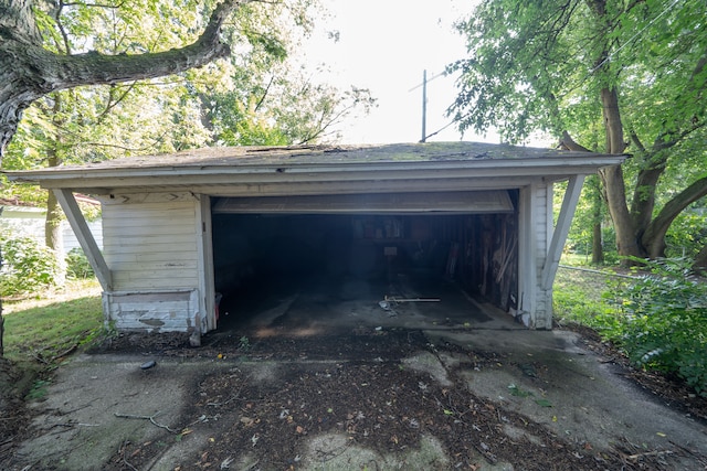 view of garage