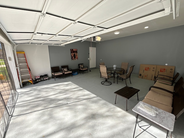 interior space featuring a garage door opener