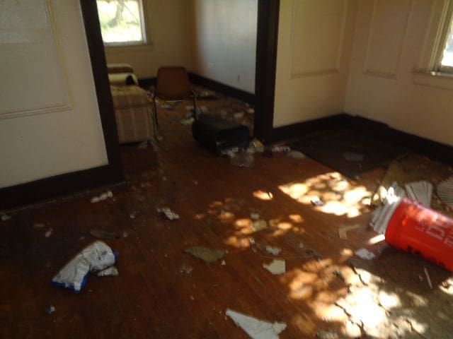 living room with hardwood / wood-style floors