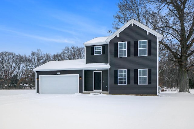 view of front facade with a garage