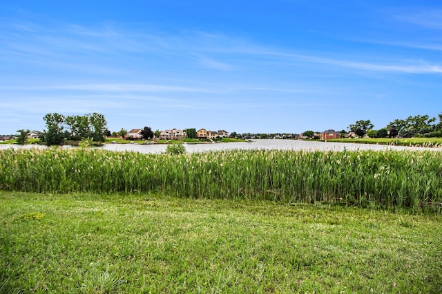 view of yard featuring a water view