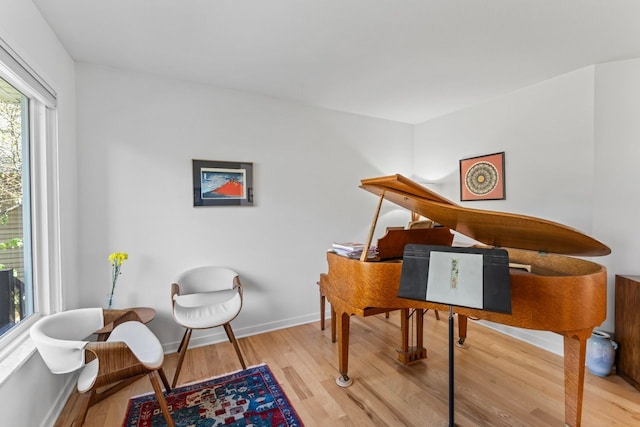 sitting room featuring light hardwood / wood-style flooring