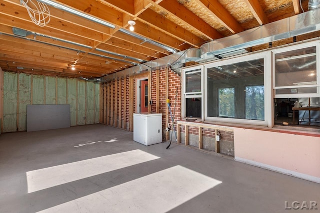 interior space with white fridge