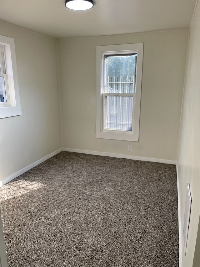 view of carpeted spare room