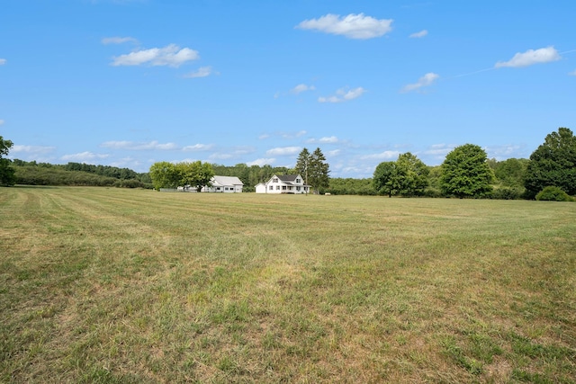 view of yard with a rural view