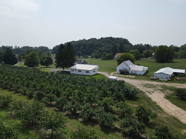 bird's eye view with a rural view