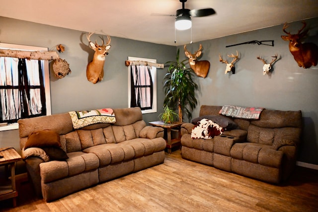 12101 Todd Rd, Ida, MI 48140 - living area with wood finished floors and ceiling fan