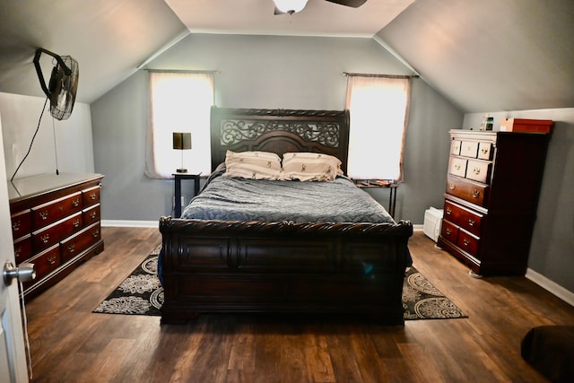 12101 Todd Rd, Ida, MI 48140 - bedroom with wood finished floors, lofted ceiling, multiple windows, baseboards, and ceiling fan